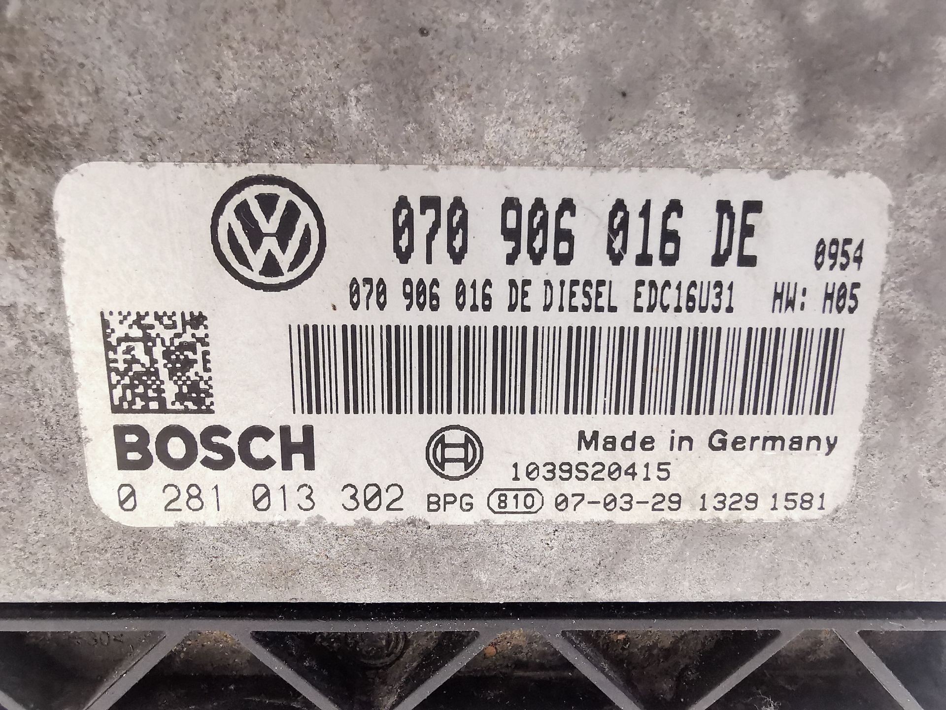 CENTRALITA MOTOR UCE VOLKSWAGEN TOUAREG (7LA, 7L6, 7L7) 070906016DE / 0281013302 070906016DE0281013302 - Vista 3