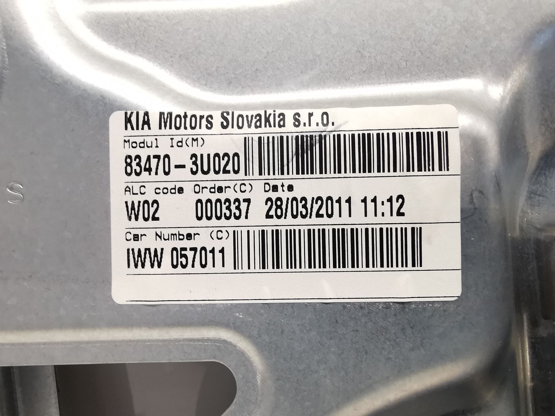 ELEVALUNAS TRASERO IZQUIERDO KIA SPORTAGE III (SL) 834713U000 / 402353B / 834703U020 834713U000402353B834703U020 - Vista 2