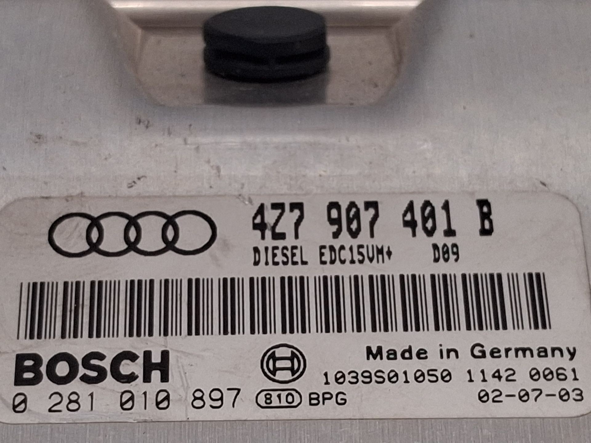 CENTRALITA MOTOR UCE AUDI ALLROAD QUATTRO (4B5) 4Z7907401B / EDC15VM / 0281010897 4Z7907401BEDC15VM0281010897 - Vista 3