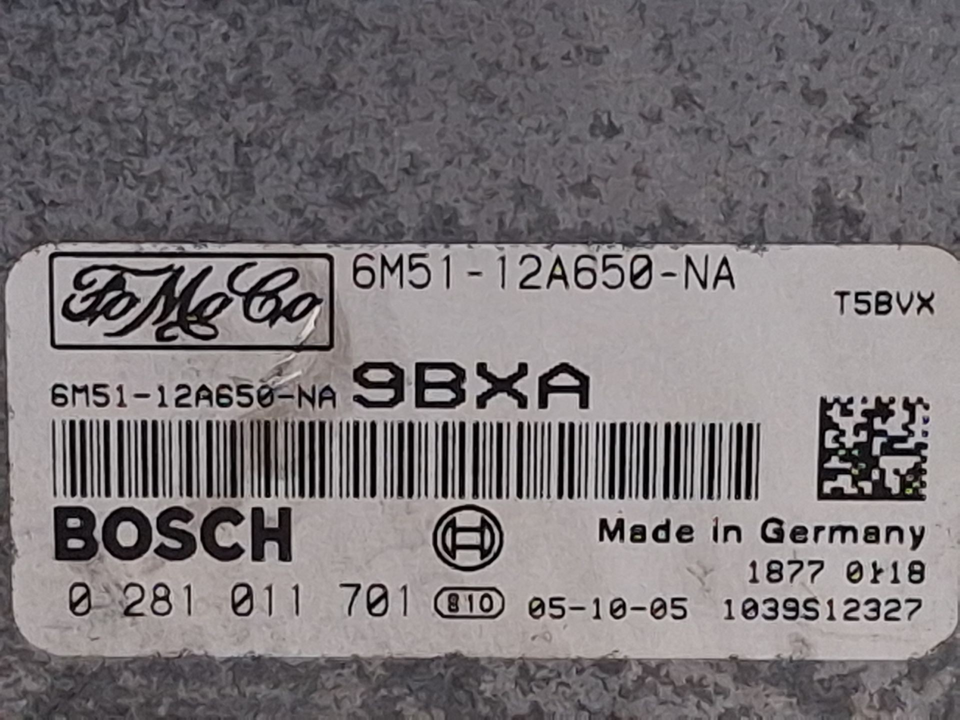 CENTRALITA MOTOR UCE FORD FOCUS C-MAX (DM2) 6M5112A650NA / 6M5112A650NA / 0281011701 6M5112A650NA6M5112A650NA0281011701 - Vista 3