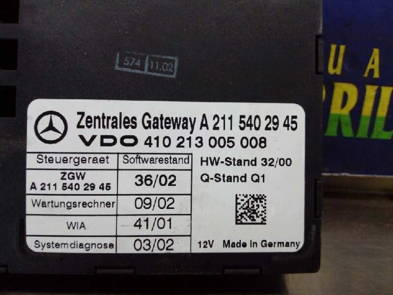 MÓDULO ELECTRÓNICO MERCEDES-BENZ CLASE E (W211) BERLINA A2115402945 / 410213005008 A2115402945410213005008 - Vista 2