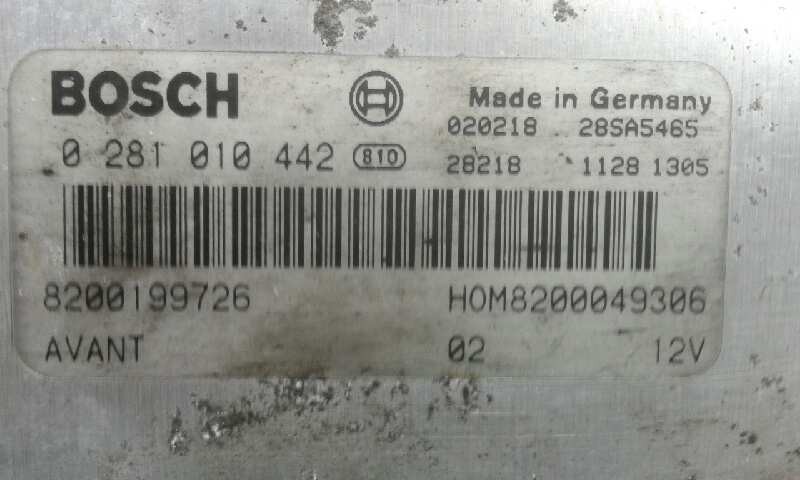 CENTRALITA MOTOR UCE RENAULT MEGANE I FASE 2 BERLINA (BA0) 8200199726 / HOM8200049306 / 0281010442 8200199726HOM82000493060281010442 - Vista 2