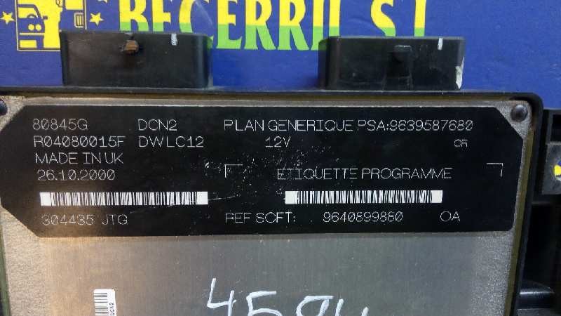 CENTRALITA MOTOR UCE PEUGEOT 206 BERLINA 963689408 / 9640899880 9636894089640899880 - Vista 2