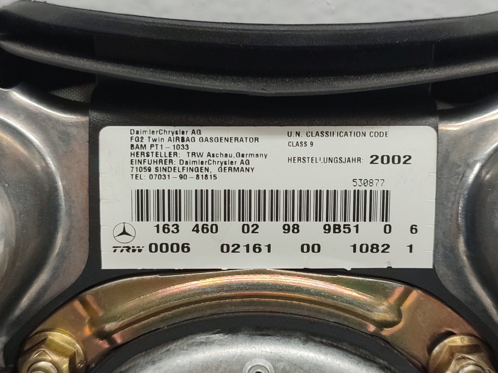AIRBAG DELANTERO IZQUIERDO MERCEDES-BENZ CLASE M (W163) 1634600298 1634600298 - Vista 3