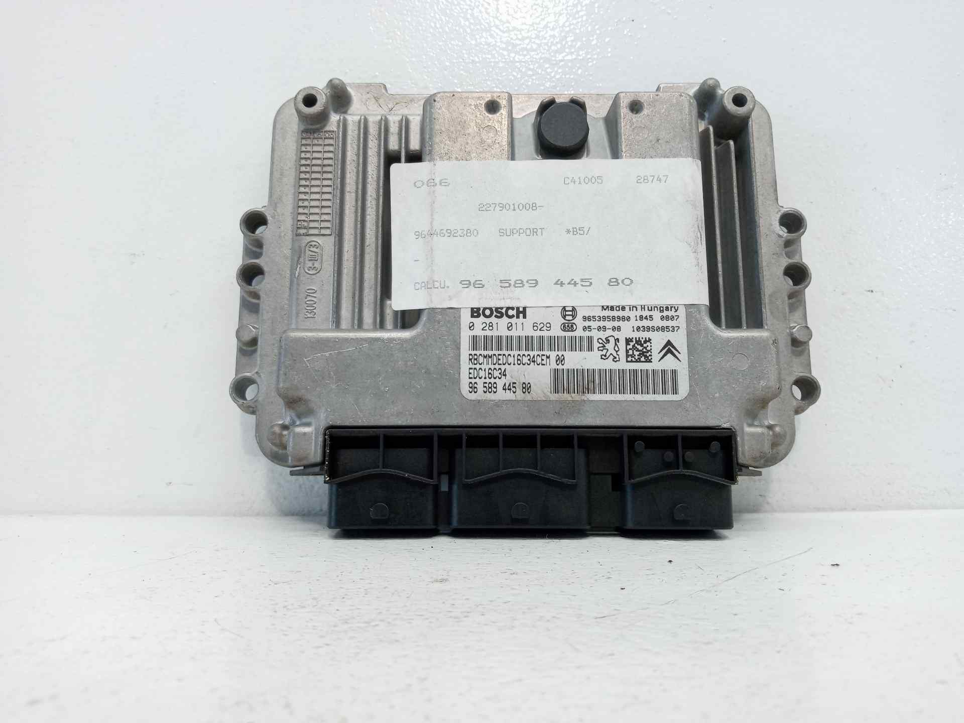 CENTRALITA MOTOR UCE CITROËN C4 BERLINA 9658944580 / EDC16C34 / 0281011629 9658944580EDC16C340281011629