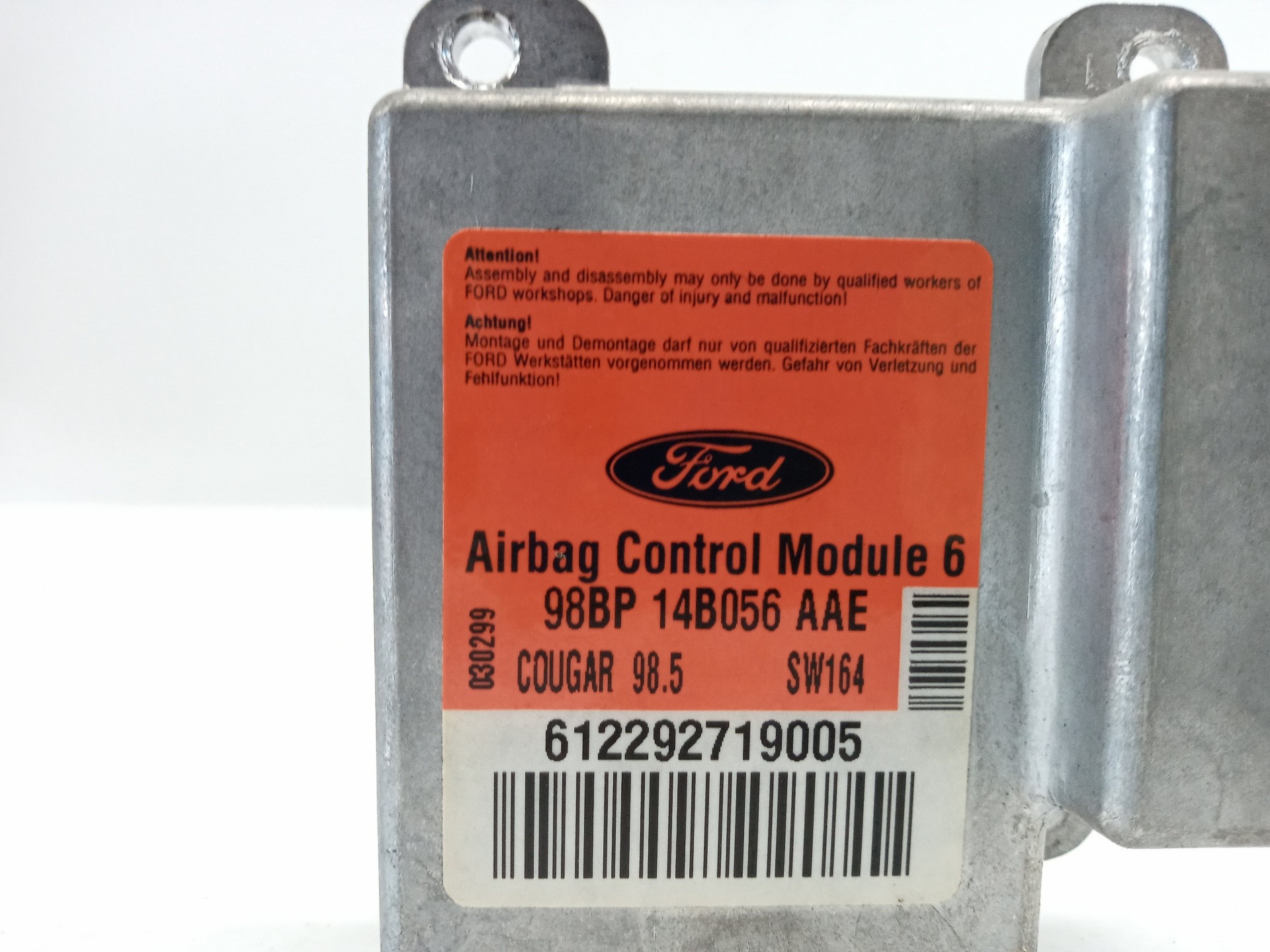 CENTRALITA AIRBAG FORD COUGAR (MC) 98BP14B056AAE / 612292719005 98BP14B056AAE612292719005 - Vista 2