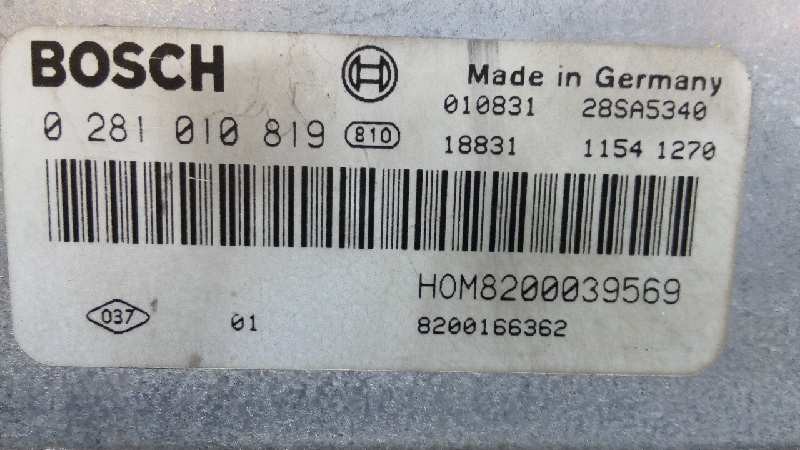 CENTRALITA MOTOR UCE RENAULT MEGANE I COUPE FASE 2 (DA..) HOM8200039569 / 0281010819 HOM82000395690281010819 - Vista 3